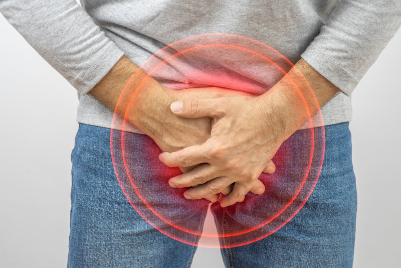 Man with urinary discomfort