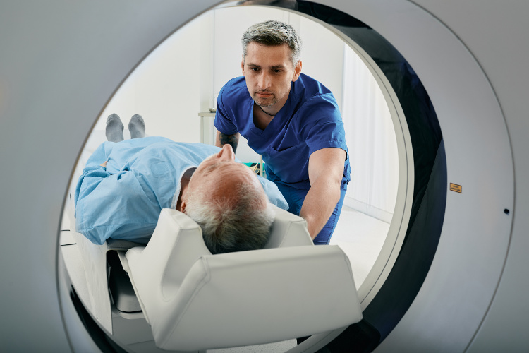 Man having MRI scan 